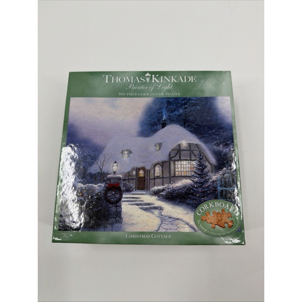 Thomas Kinkade Painter of Light "Silent Night" 500 pc Cork Jigsaw Puzzle